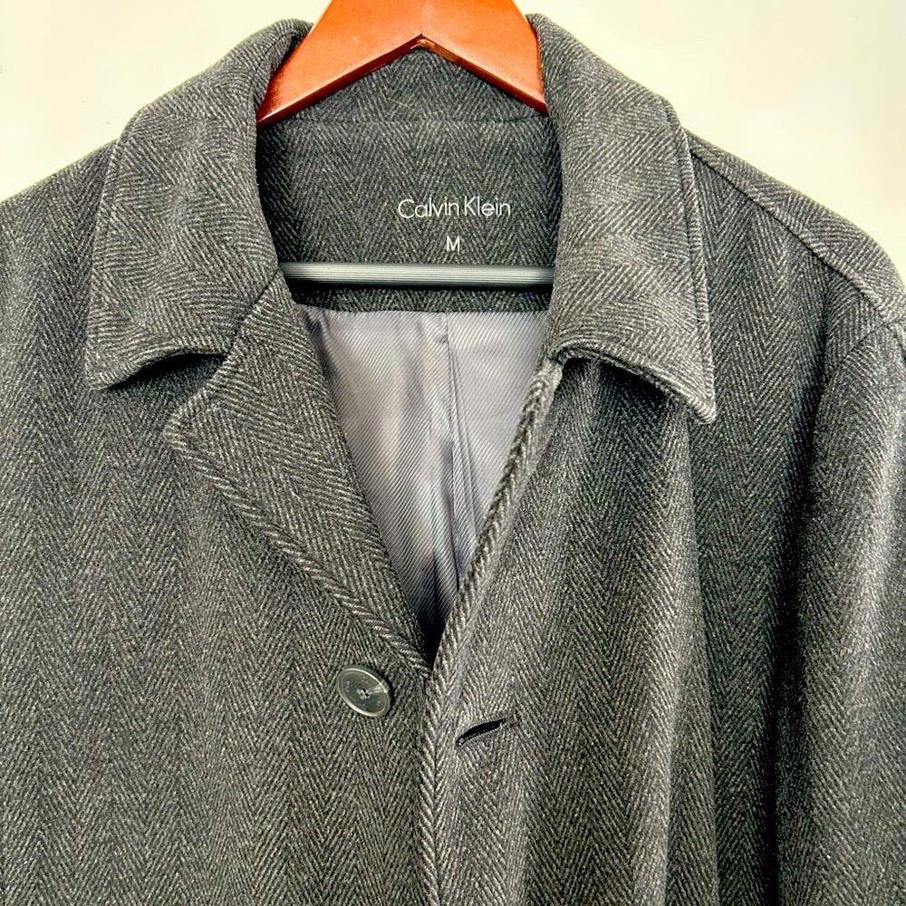 Calvin Klein Men's Herringbone Wool Coat